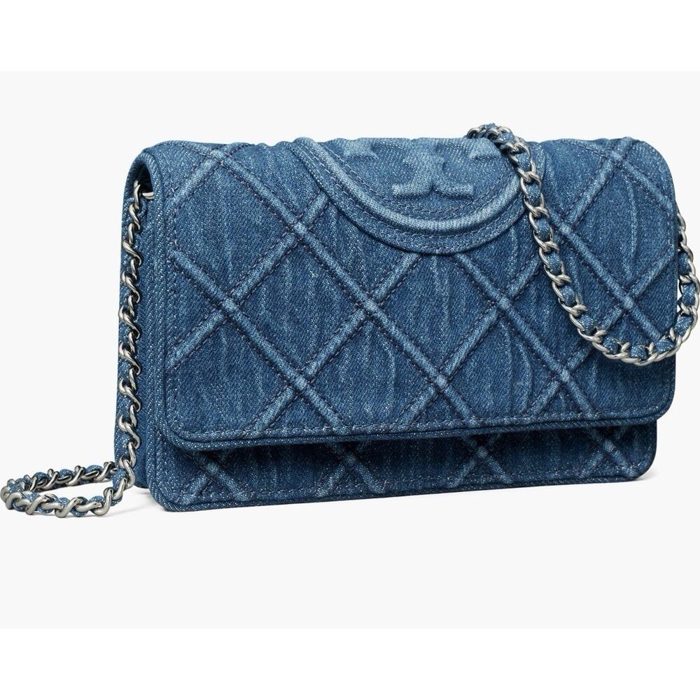 Tory Burch Fleming Denim Crossbody Bag - Picture 3 of 10